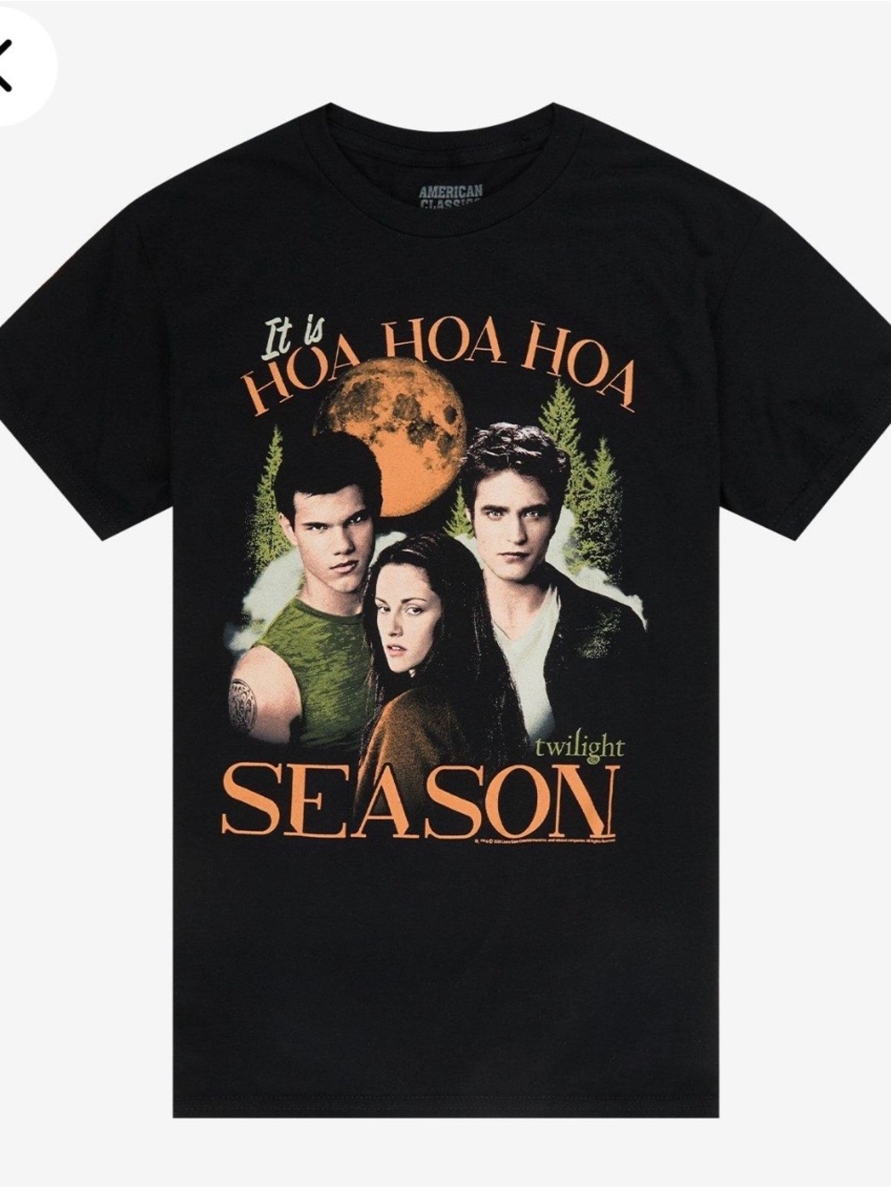 Hot Topic Black Twilight HOA HOA HOA Season Tee